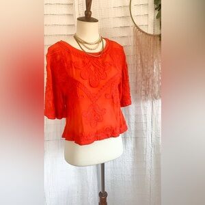 Anthropologie Embroidered Women's Top XS